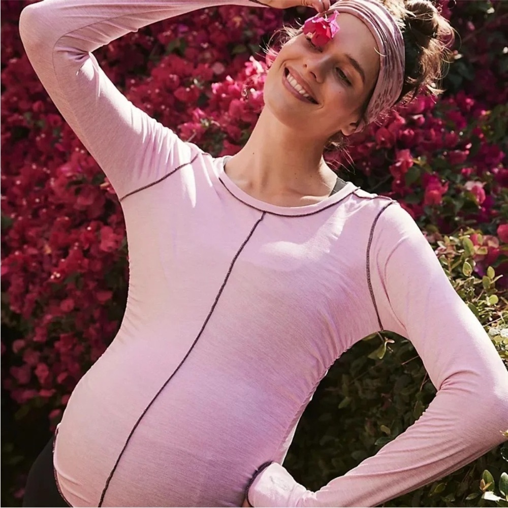 FP Movement x Hatch Right On Run Layer long sleeve, pink haze NEW Maternity